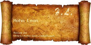 Hohn Leon névjegykártya